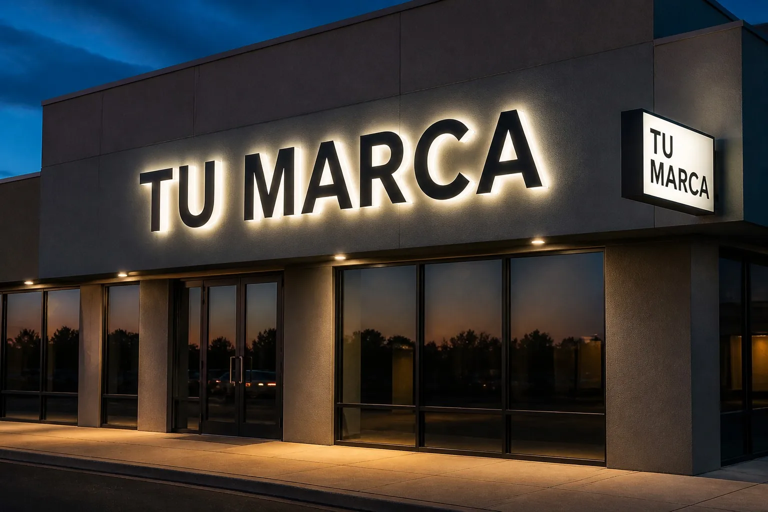Letreros publicitarios luminosos y de acrílico instalados