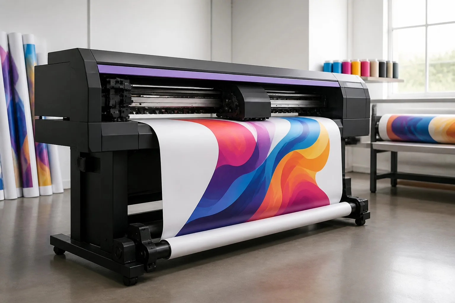 Plotter de gran formato imprimiendo